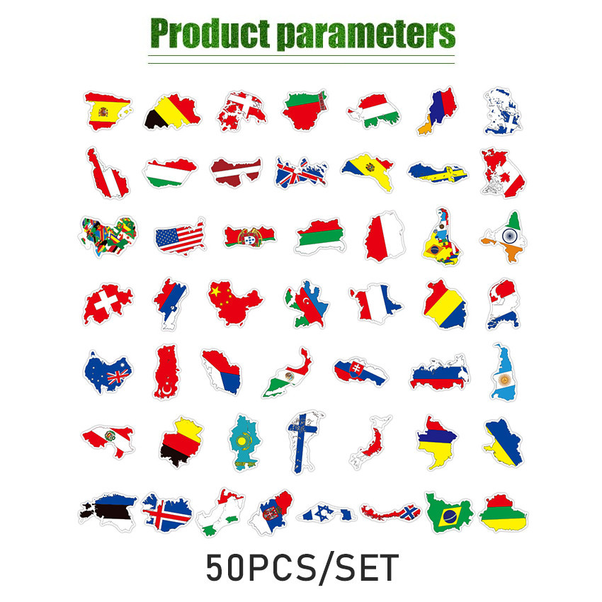 Jual 50Pcs/Set Sticker Traveling Stiker Bendera Negara Dunia Tempel ...