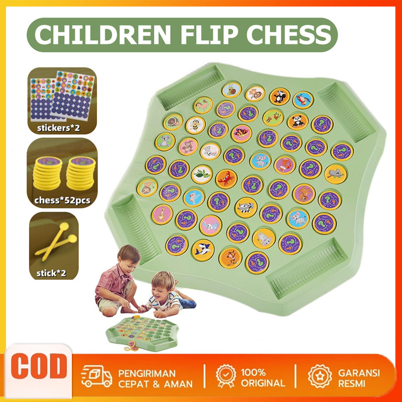 Jual (COD) Mainan Flip Chess Mainan Puzzle Permainan Papan Edukasi ...