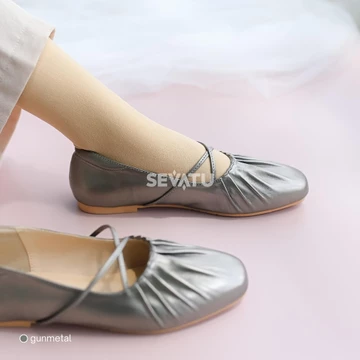 Moxha Flatshoes SEVATU Sepatu Wanita Flat Shoes Tali Silang Ballerina Anti Lecet Minimalis