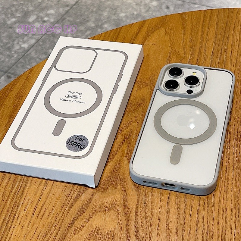 Jual (Box Packing) Magsafe Clear Natural Titanium Hybrid Clear for