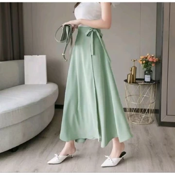 Rok Lilit Flare Pants Himari Skirt Rok Panjang Satin Silk Premium Bawahan Kondangan Wisuda