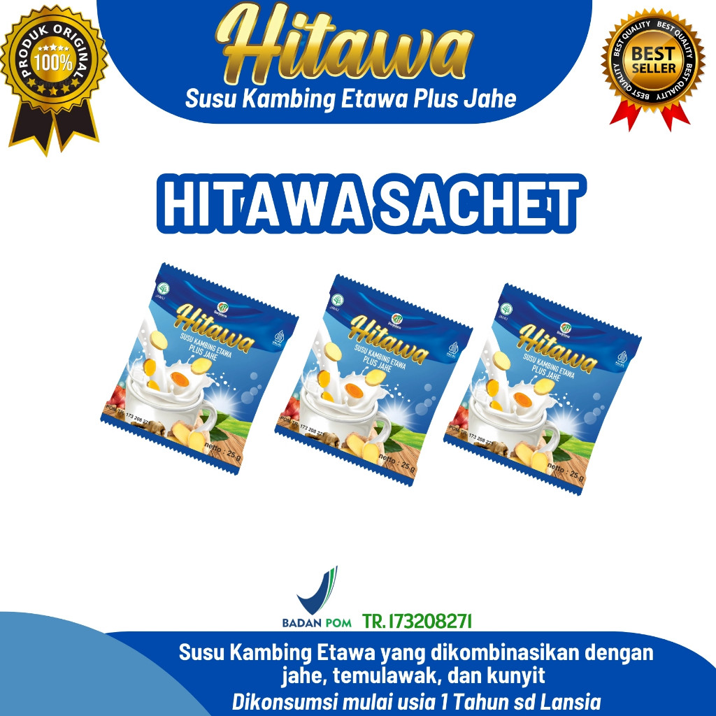 Jual HITAWA SACHET / Netto 25gr /pcs / Susu Etawa Plus Herbal Jahe ...