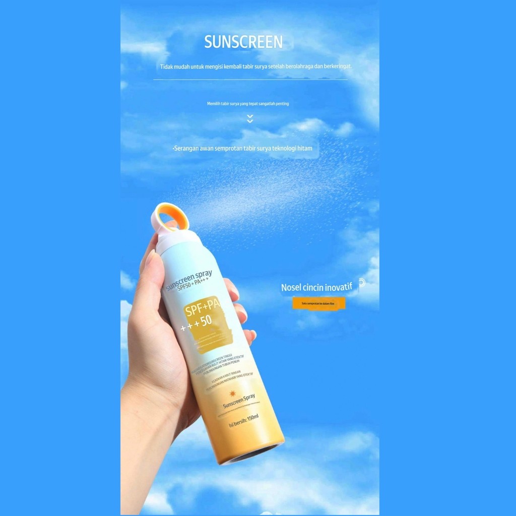 Jual sunscreen Spray SPF 50+ PA++++ terbaru ring 150ml | Shopee Indonesia