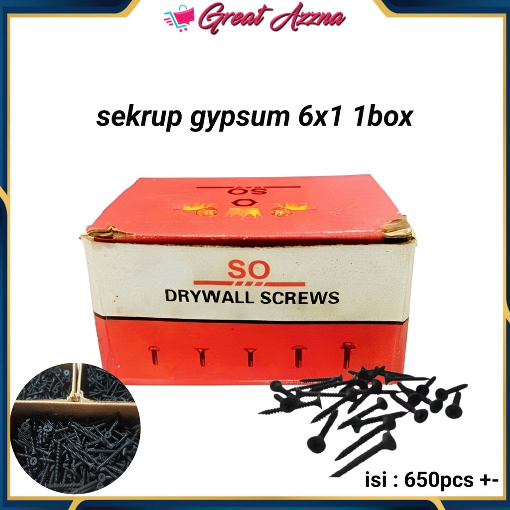 Jual Sekrup Gypsum SO 6x1 Skrup Gypsum 2,5cm 1 Box Sekrup | Shopee ...