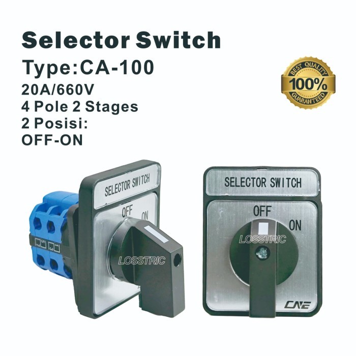 Jual Selector Switch 4 Pole 2 Stages (OFF-ON)/CA-100(OFF-ON) | Shopee ...