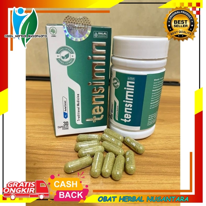 Tensimin Obat Herbal Alami BPOM 30 Kapsul - Menetralkan Tekanan Darah Tinggi dan Menjaga Daya Tahan Tubuh Tensimin Obat Herbal Hipertensi Darah Tinggi Jantung Strok Asam Urat 100% Original dinamics