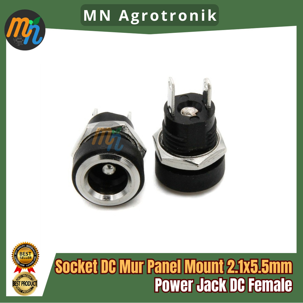 Jual Socket DC Mur Panel Mount 2.1x5.5mm Power Jack DC Female | Shopee ...