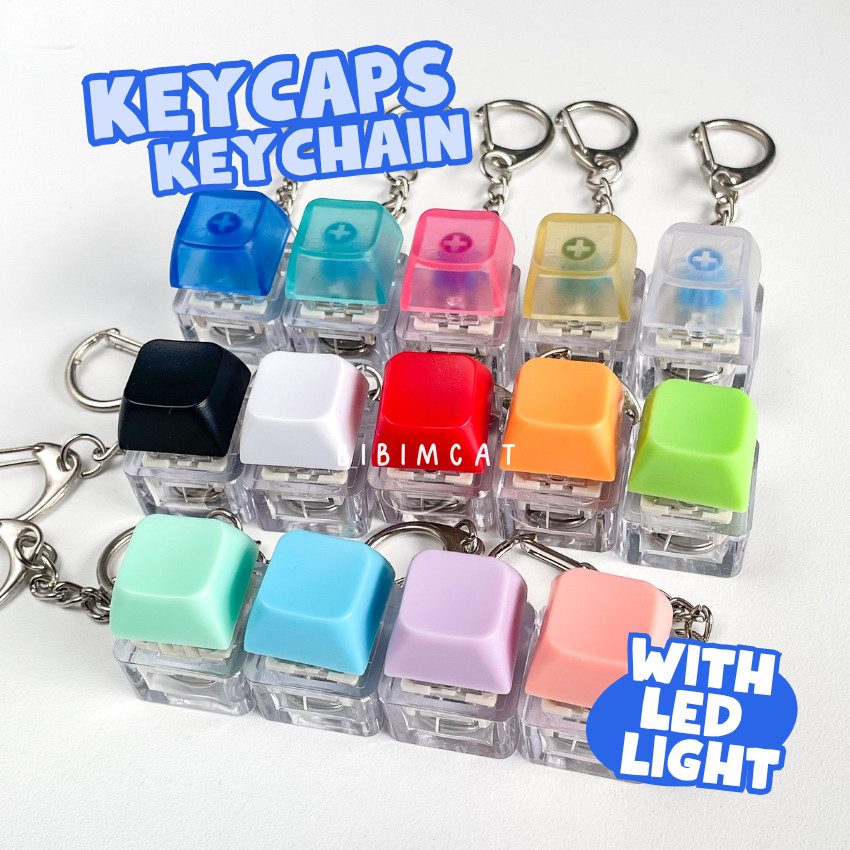 Jual Bibimcat - Keycaps Keychain with LED Light / Gantungan Kunci ...
