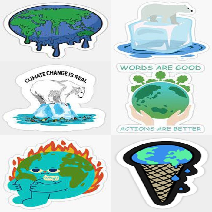 Jual DL25 Sticker Lingkungan Global Warming | Shopee Indonesia