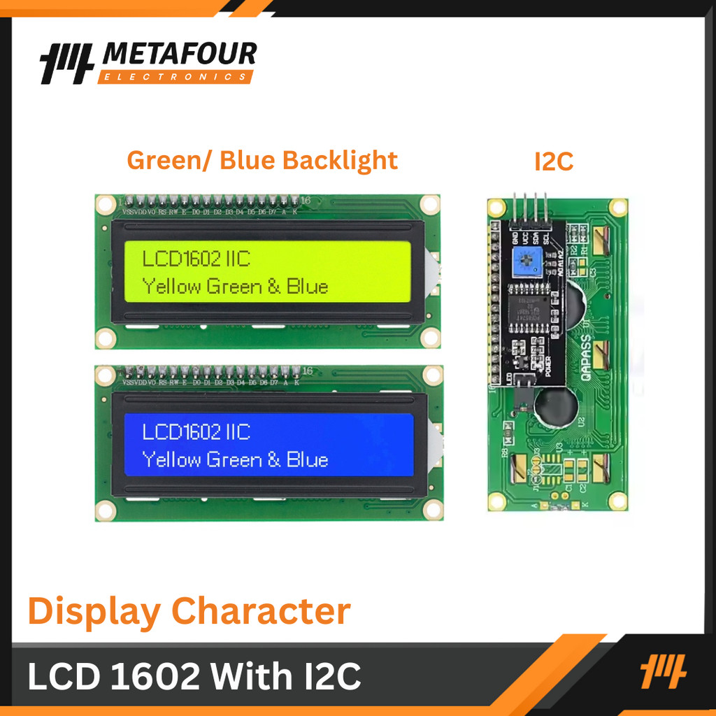Jual LCD 16x2 Green + I2C / LCD 1602 16X2 CHARACTER GREEN HIJAU ...