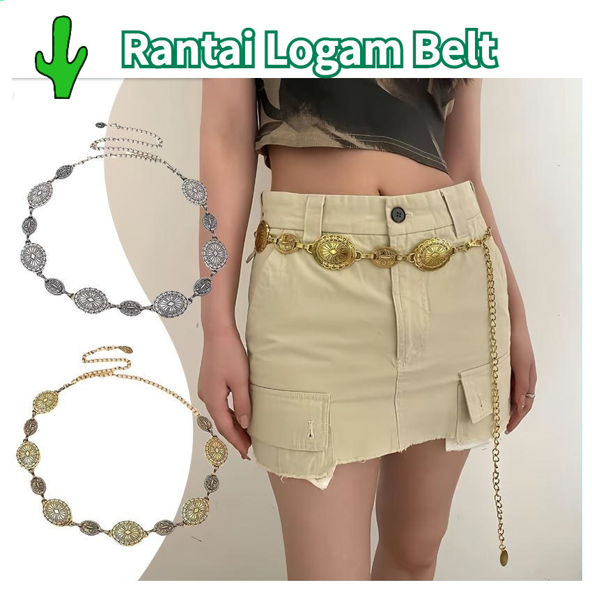 Jual Belt Rantai Wanita / Ikat Pinggang Per Motif Daun / Tali Pinggang ...