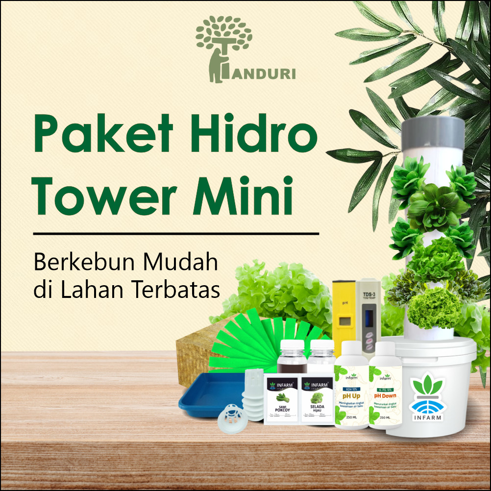 TANDURI - Paket Tower Instalasi Hidroponik 18 Lubang DFT Vertikal Paket Hidro Tower Mini Paket Kebun Paket Kebun Sayuran Buah Rumahan Praktis Hemat Lahan Media Tanam Hidroponik Lengkap DIY Pertanian Urban Farming Hidroponik Vertikal Tower
