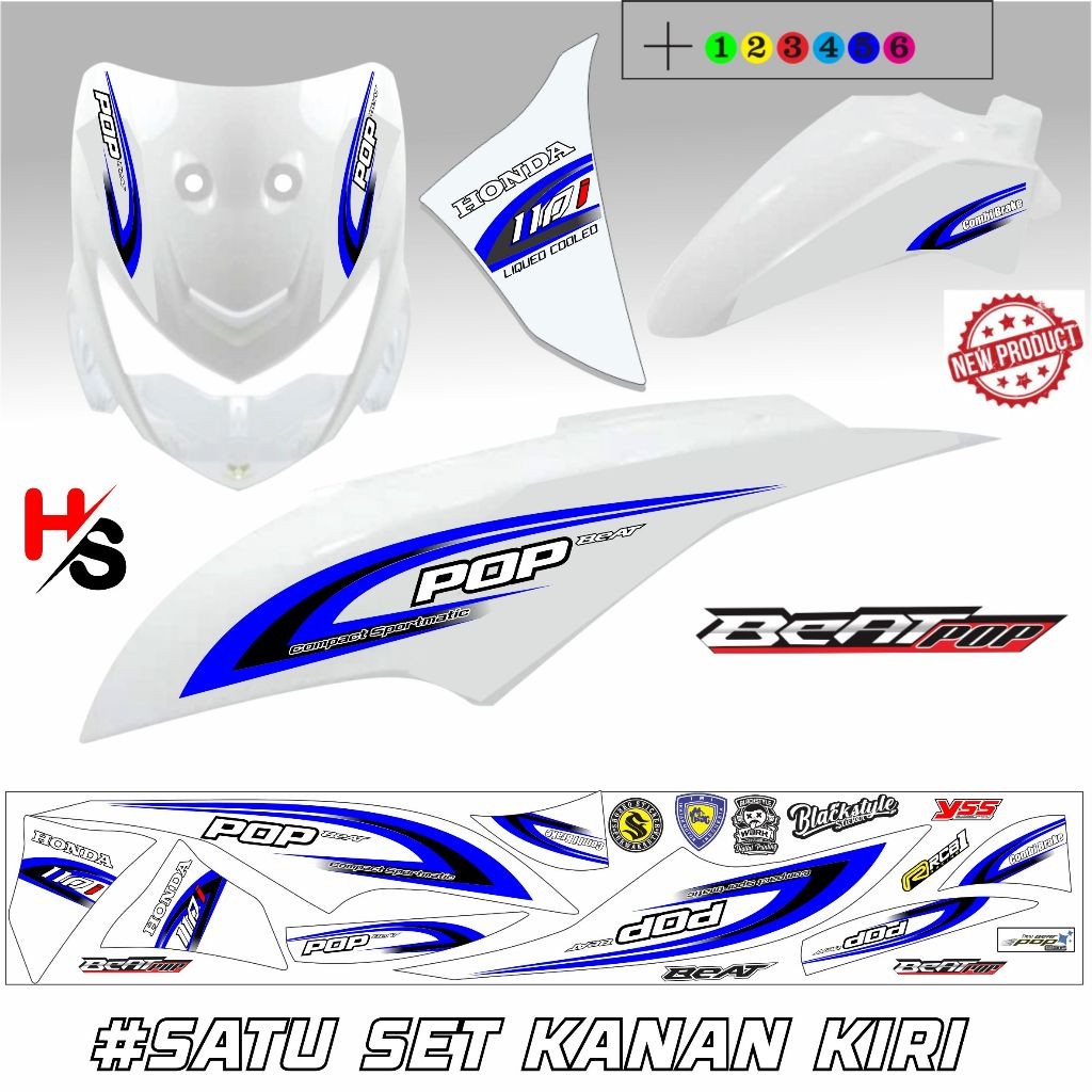 Jual STICKER STRIPING VARIASI BODY MOTOR HONDA BEAT POP MOTIF VARIASI ...
