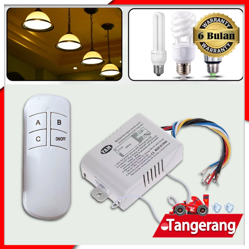 Jual Saklar Remote 3 Channel 220v / Saklar Lampu Wireless Dengan Remote ...