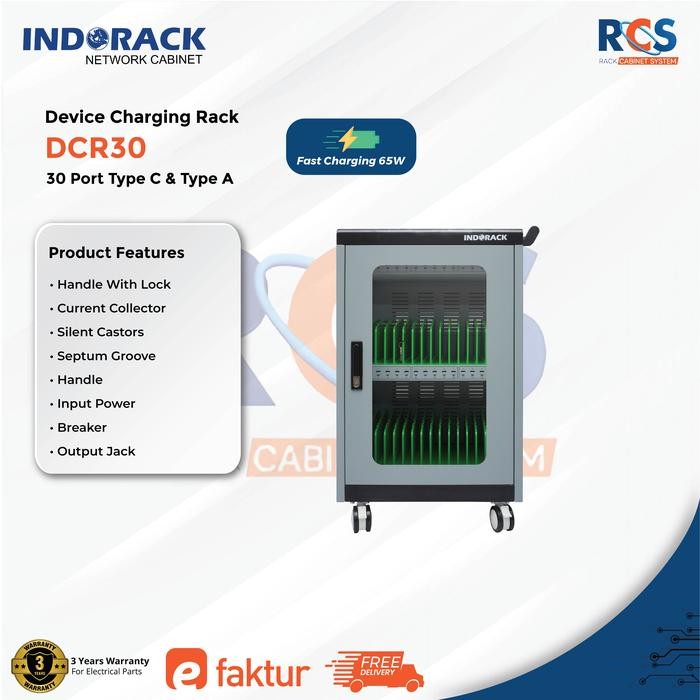 Jual INDORACK DCR30 - DEVICE CHARGING RACK 30 PORT TYPE A + TYPE C 65 W ...