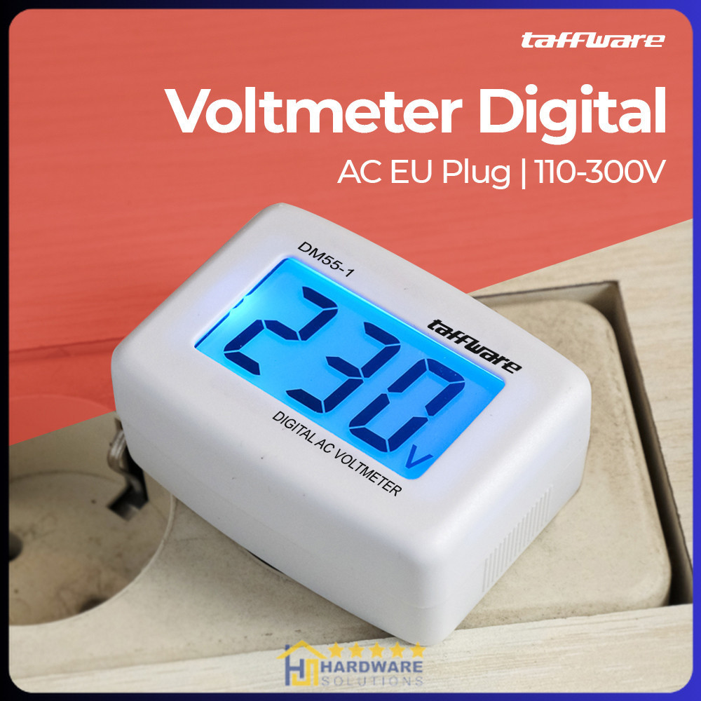 Digitaler Spannungsmesser DM55-1 – EU-Stecker, Misst AC 80-300V, LCD-Anzeige Mit Hintergrundlicht