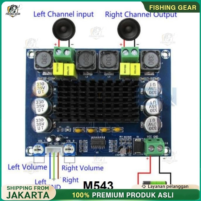 Jual M 543 KIT AMPLI CLASS D TPA3116D2 2 X 120 WATT XH M543/TPA3116D2 ...