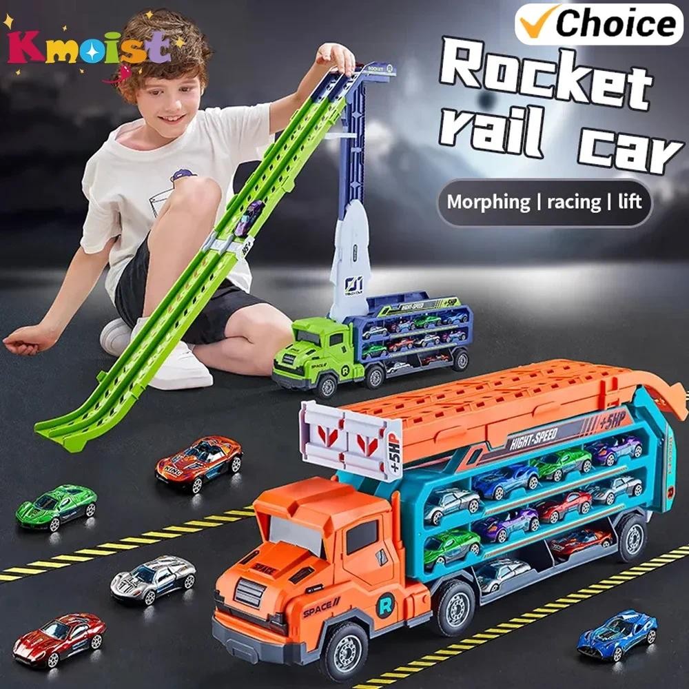 Jual Rocket Rail Die Cast Car Set Inertial Sliding Wheel Truck Rise and ...