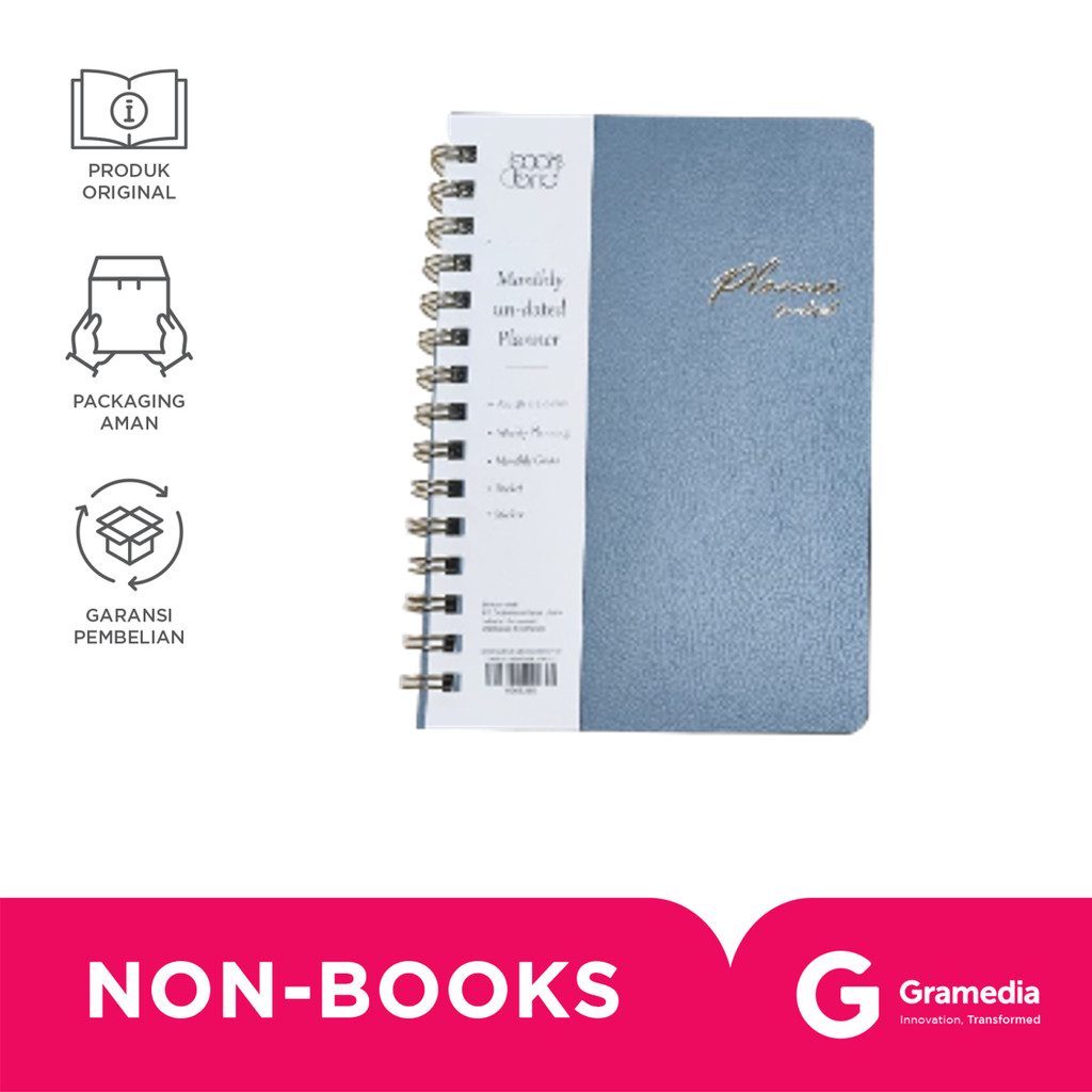 Jual Books & Bind Nb Ring Monthly Undated Planner A5 Blue | Shopee ...