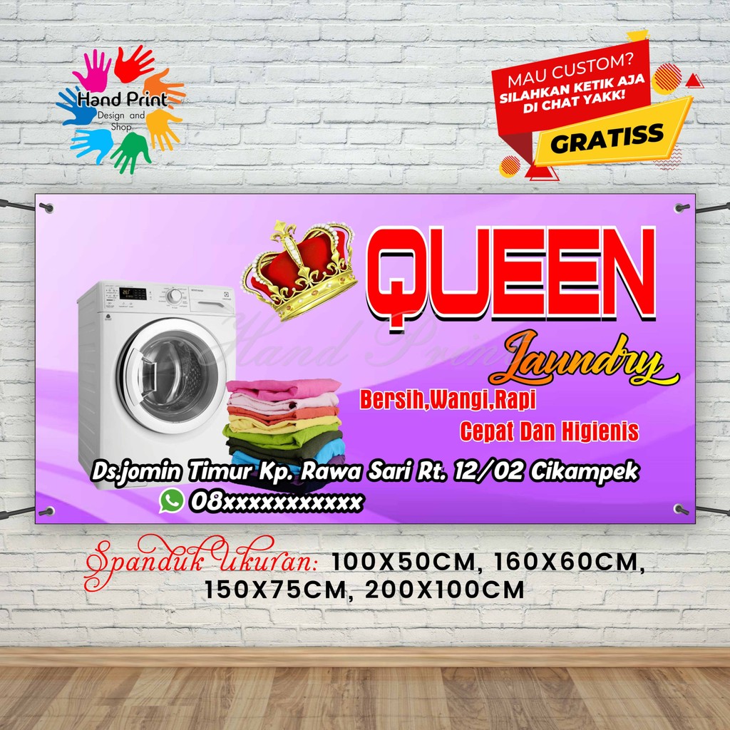 Jual Cetak Spanduk Banner Laundry Bersih Dan Rapih Mmt Spanduk Custom