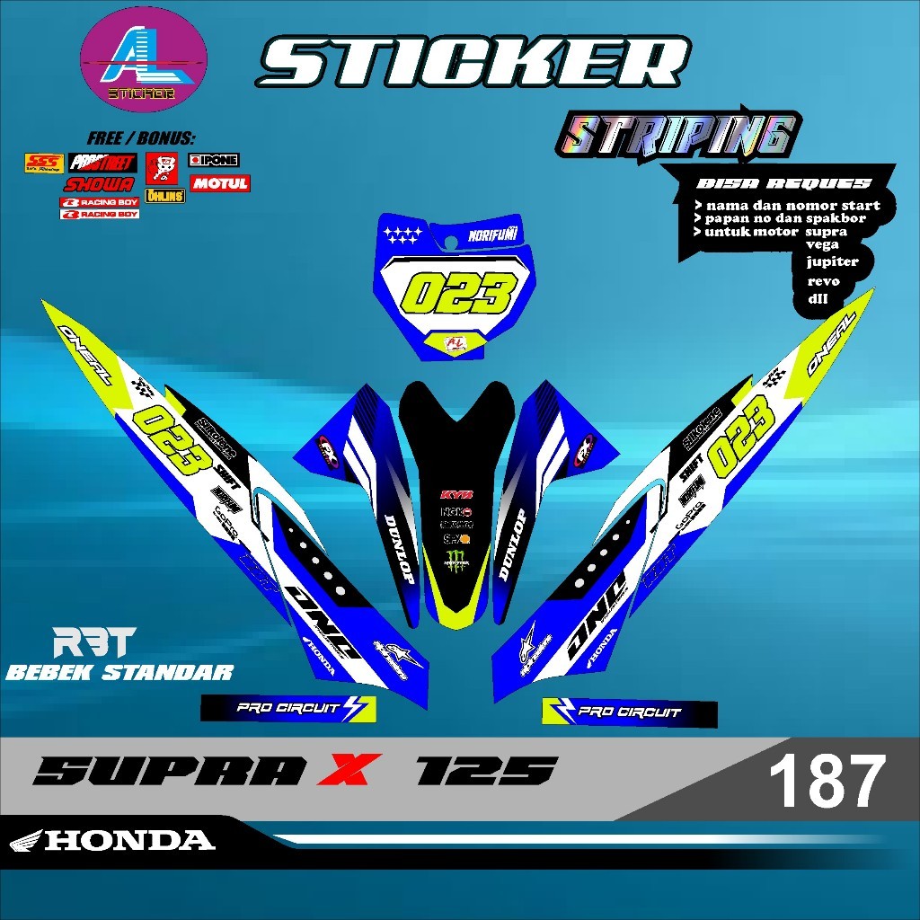 Jual Sticker RBT STRIPING MOTOR SUPRA X 125 SEMI FULL BODY MOTOR RBT ...