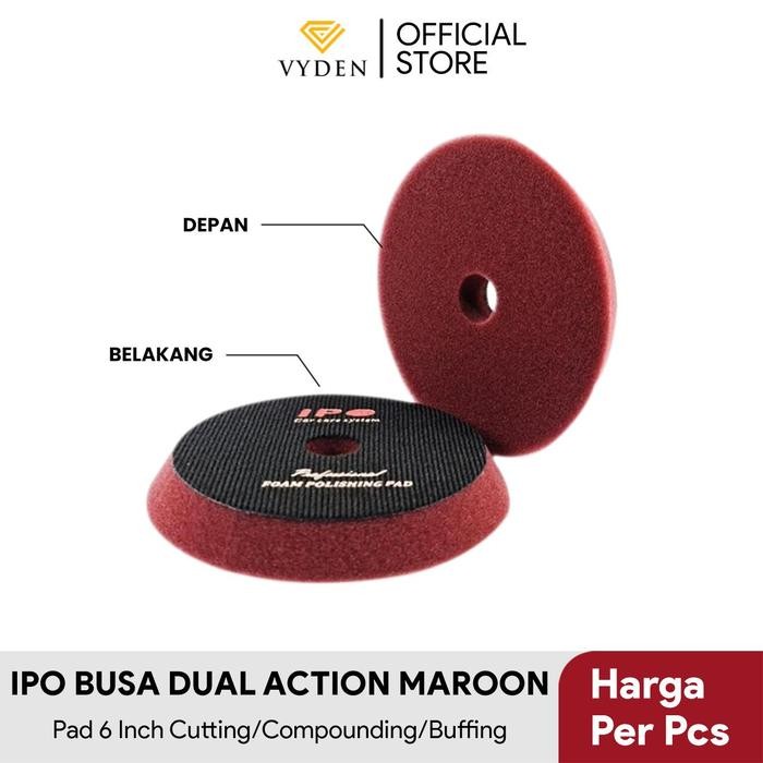Jual IPO 6 Inch 6 In Thin Flat Foam Pad Maroon Compounding Pad Cutting ...