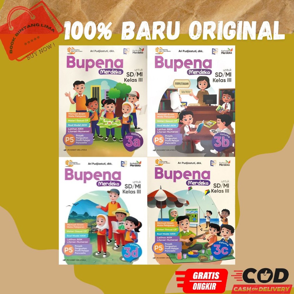 Jual BUPENA SD MI Kelas 3 III 3A 3B 3C 3D Penerbit Erlangga Kurikulum ...