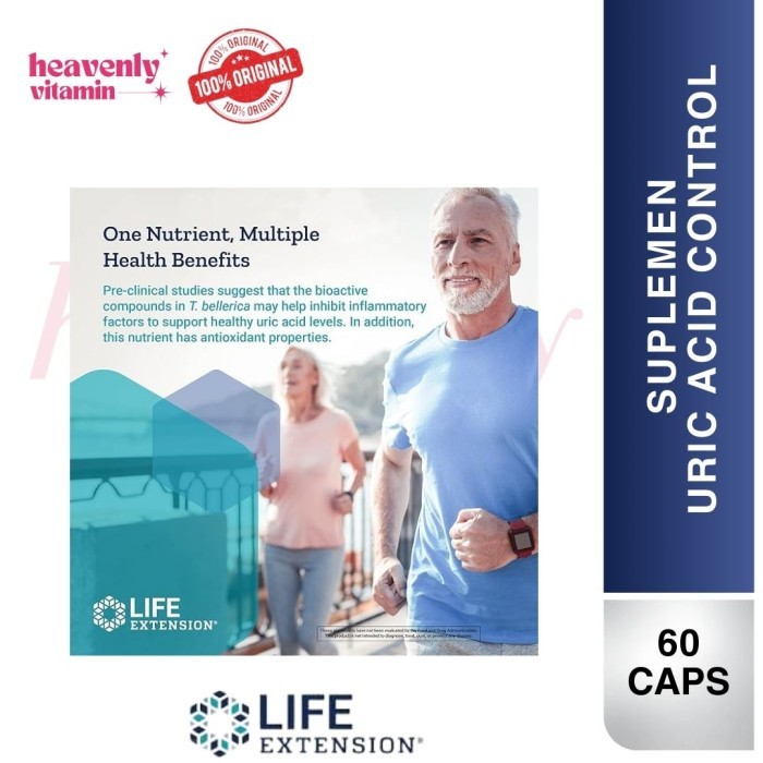 Jual Life Extension Uric Acid Control - 60 Vegetarian Capsules, Non-GMO ...