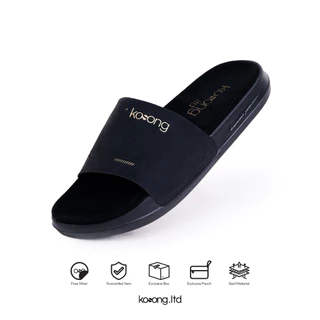 Kosong.Ltd Sandal Pria Wanita LUXE Suede - Full Black