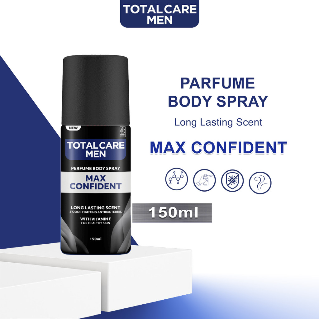 Jual Total Care Men Perfume Body Spray Max Confident Power Cool 150ml ...