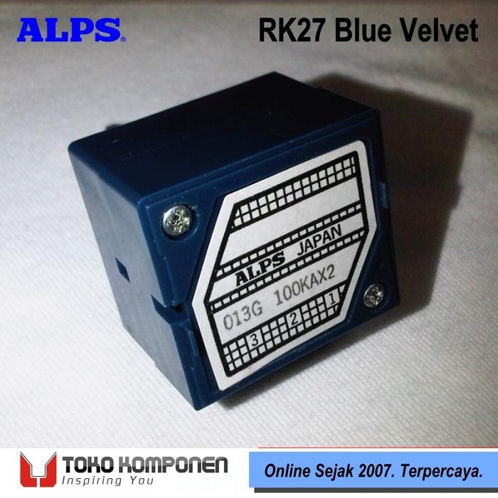 Jual ALPS RK27 Blue Velvet 250kAx2 Stereo Potentiometer Potensio 250k ...