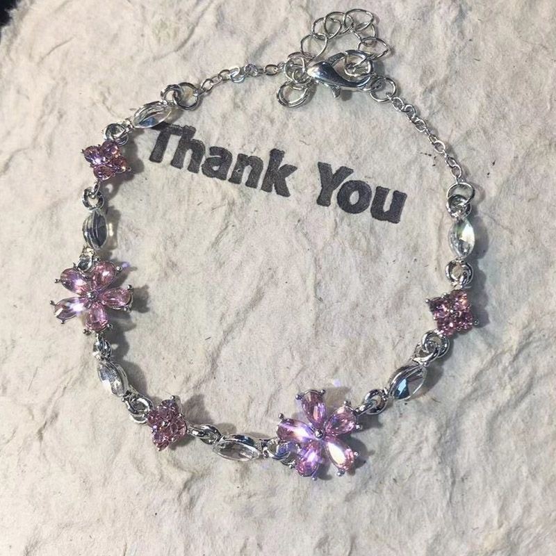 Jual LULA ROSE Gelang Bunga Sakura Pink | Rantai Perak Elegan Anti ...