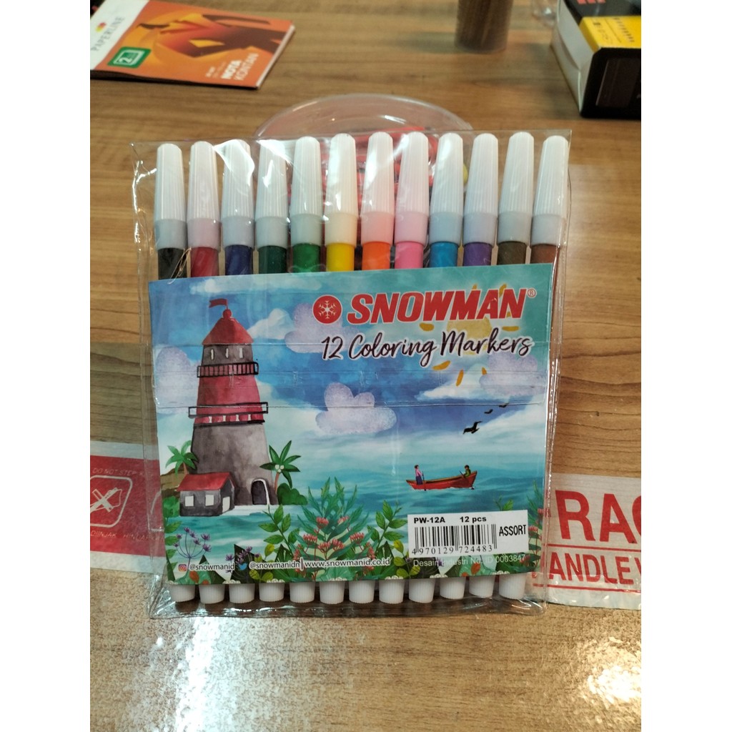 Jual spidol smowman 12 warna cocok untuk mewarnai hasil tajam dan tidak ...