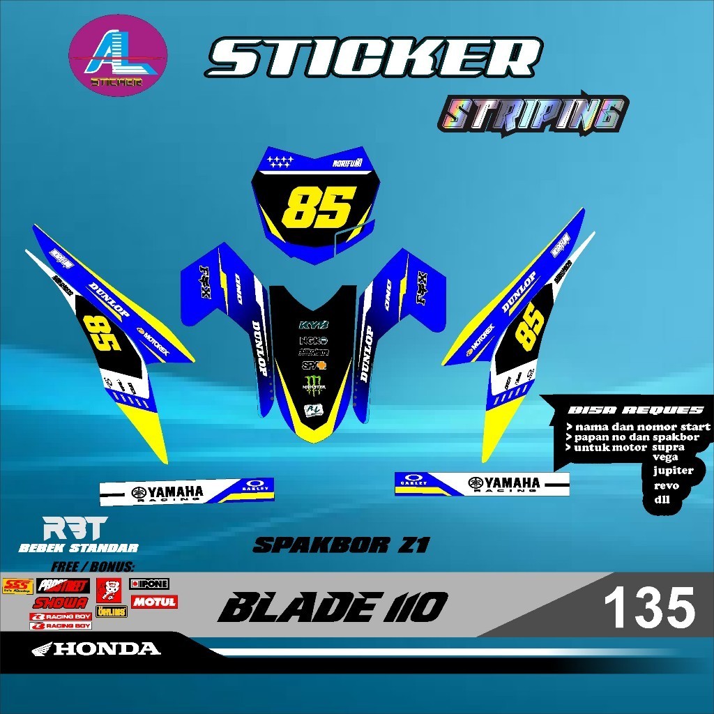 Jual Sticker Striping Decal Rbt Blade 110 Semi Full Body Motor Rbt ...