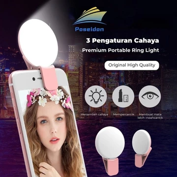 Mini Ring Light Portable Clip Selfie Lampu Live Streamer Led 3 Kecerahan (Lampu Keajaiban