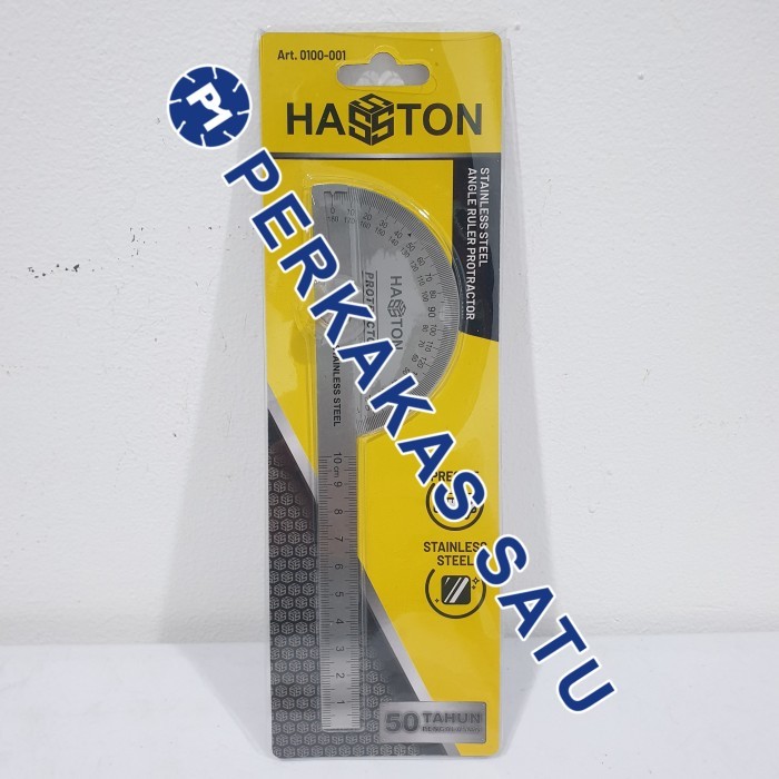 Jual BUSUR DERAJAT HASSTON 0100-100 ANGLE RULER PROTRACTOR PENGUKUR ...