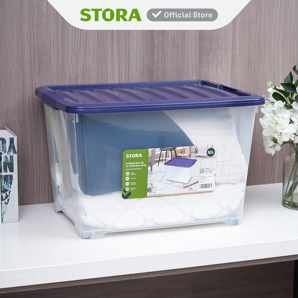 Jual Stora 50 Ltr Kotak Penyimpanan Dengan Clip Kotak Serbaguna Wadah ...