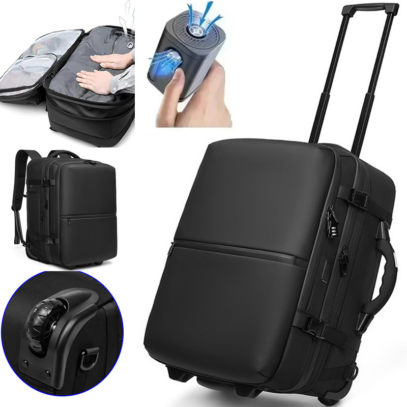 Spacevac Pro 60L Vacuum Compression Travel Backpack - Expandable Carry-On With Pump, TSA Lock, Water Resistant