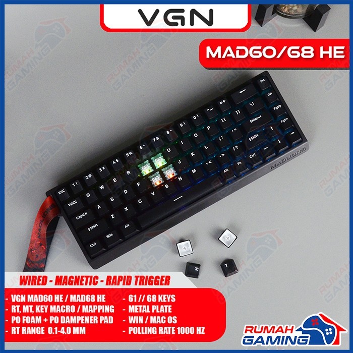 Jual VGN - MAD60 HE - MAD68 PRO - 60% - Wired - Magnetic Switch - Rapid ...