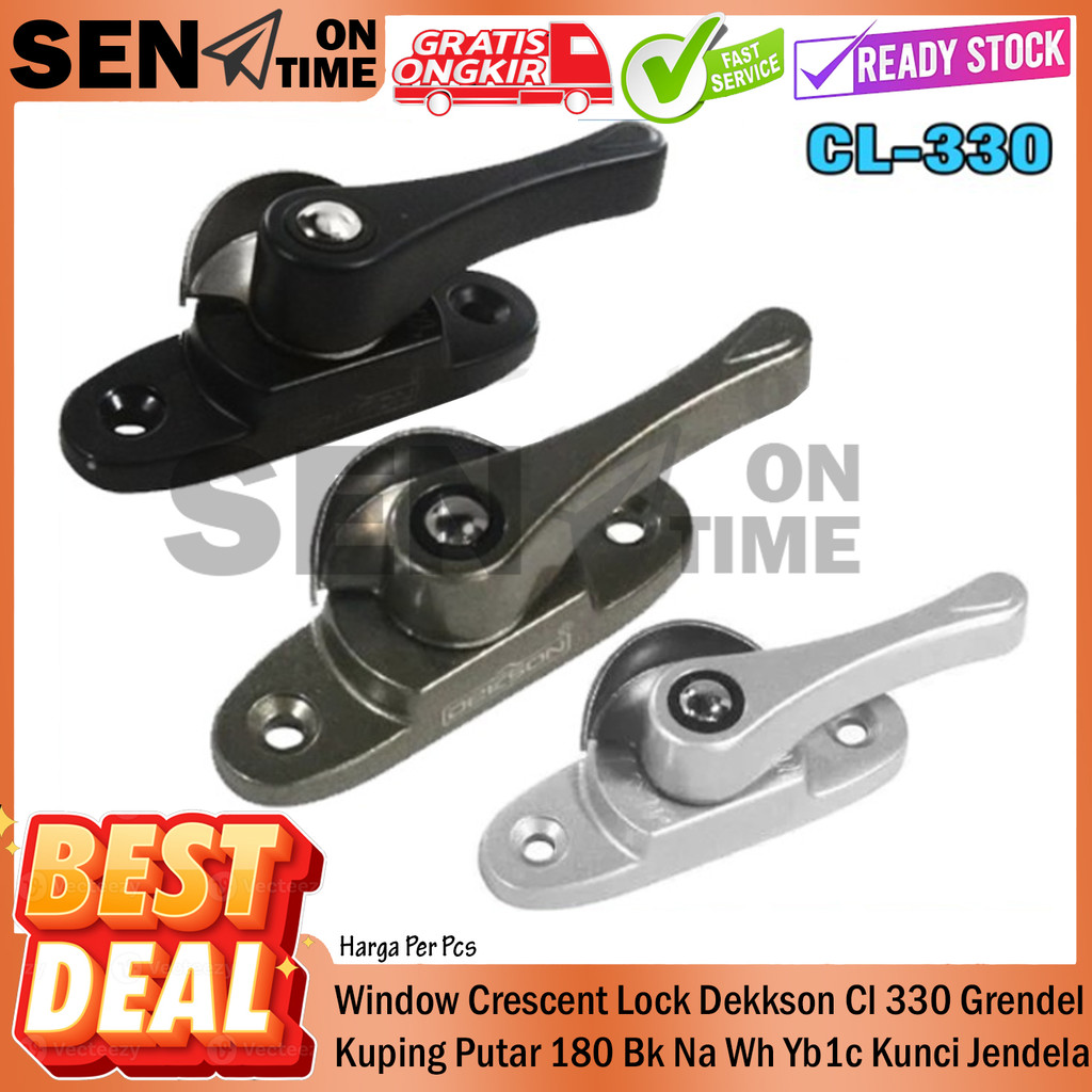 Jual DEKKSON CL 330 Grendel Kuping Putar 180 Window Crescent Lock ...