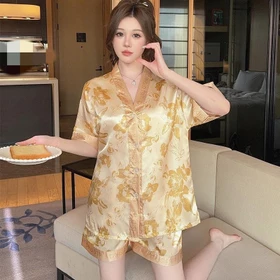 Baju Tidur Satin Baju Pakaian Piyama Tidur Wanita Import Baju Dinas Malam Wanita Hot Baju Tidur