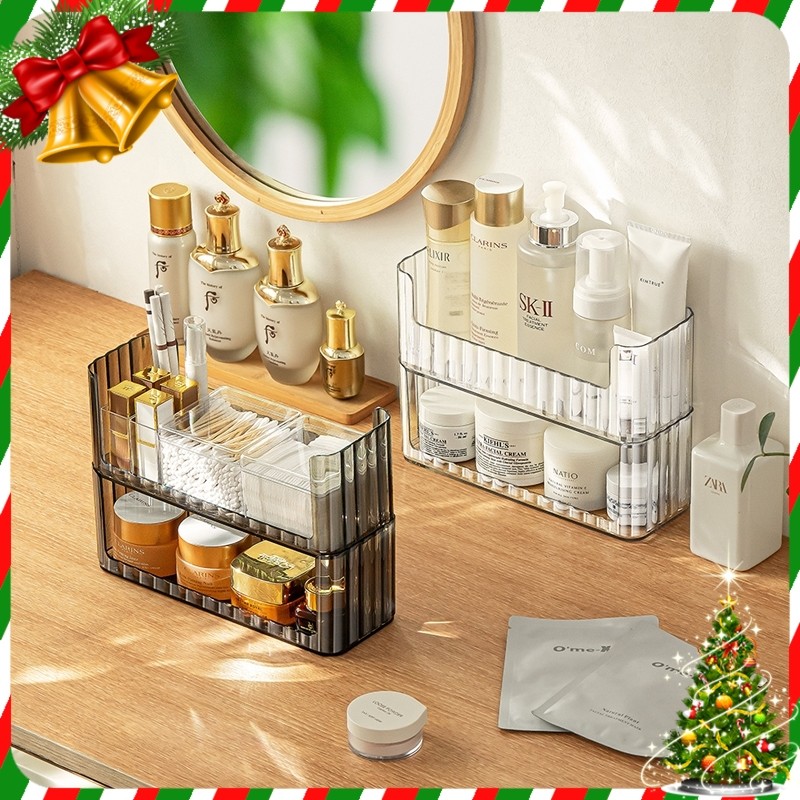 Jual Rak Kosmetik Acrylic 2 Tingkat Rak Skincare Dan makeup Tempat ...