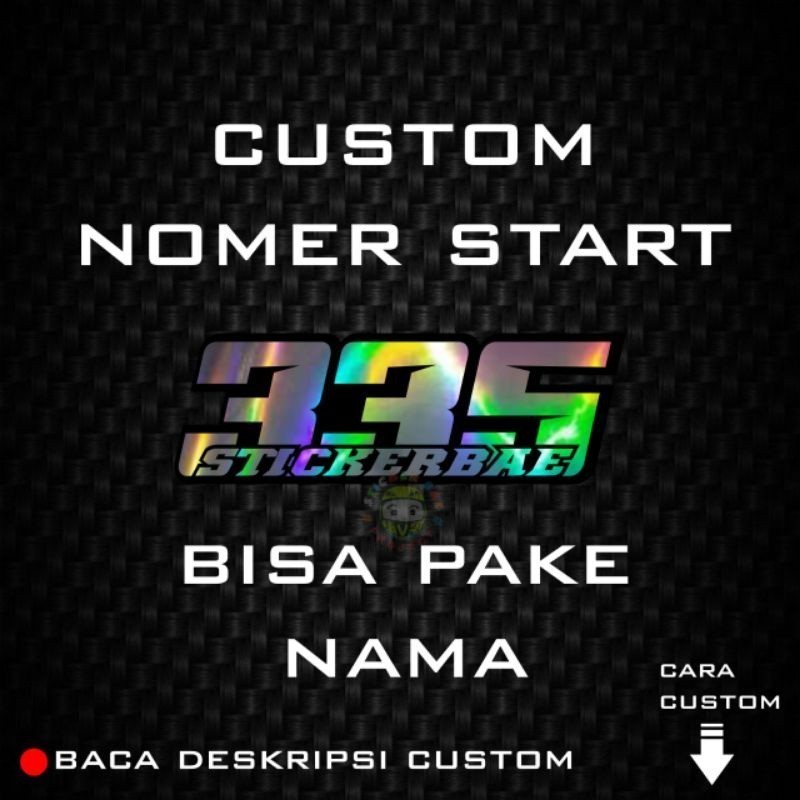 Jual Stiker custom nomer start Nomer race dan nama NOMOR DRAG RACE suka ...