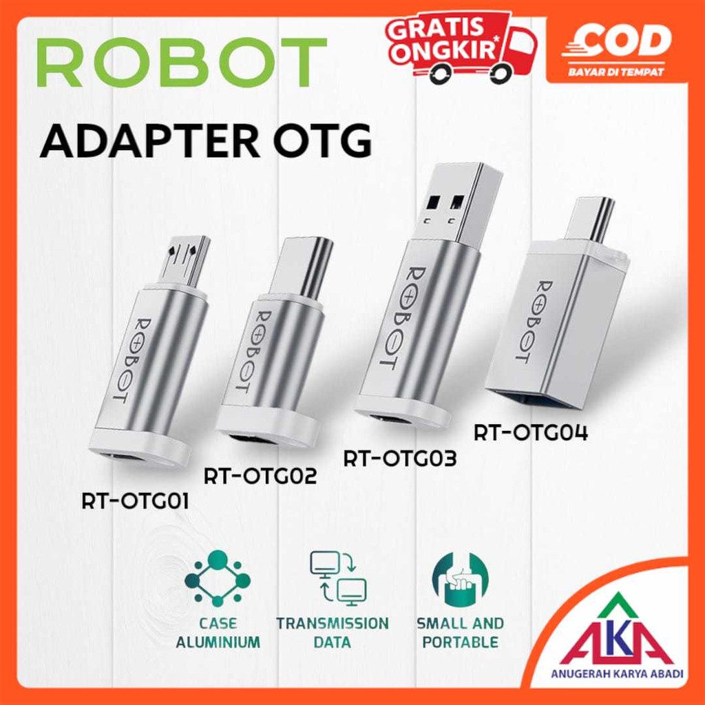 Jual ROBOT Adapter OTG Konverter Port Micro USB / Type-C To Micro USB ...