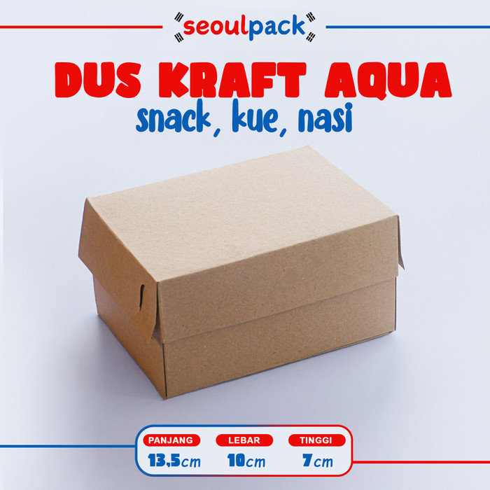 Jual Dus Snack Box Aqua 14x10 Kraft 275gsm (100pcs) - Box Roti, Box ...