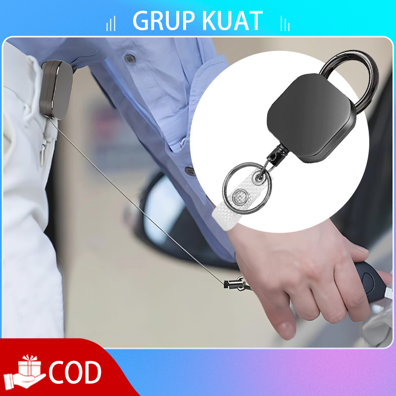 Jual ID Card Clip Reels Clip Heavy Duty Metal Retractable Bahan Logam ...