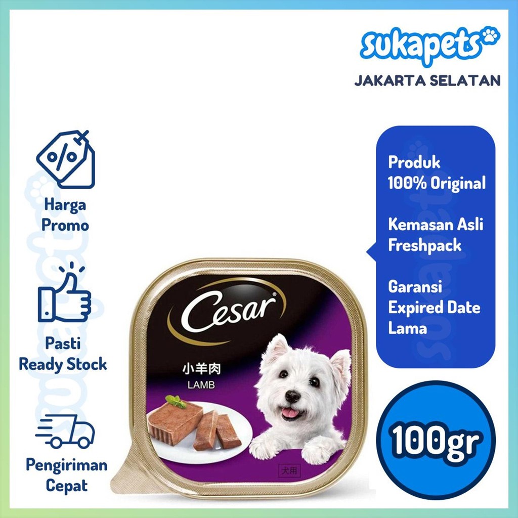 Jual Cesar Lamb Wet Food Makanan Anjing Basah 100gr | Shopee Indonesia