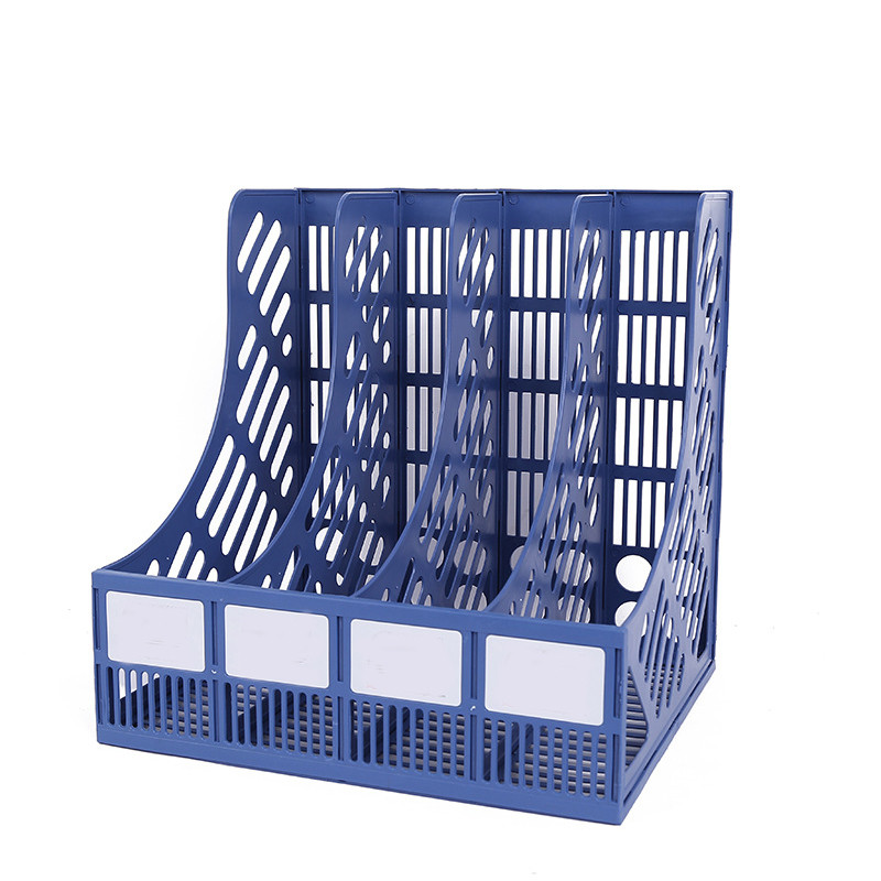 Jual Office Supplies File Rack Quadruple Plastic Bookshelf Desktop Data ...