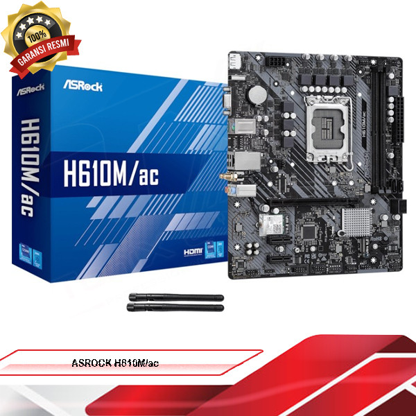 Jual ASROCK H610M/ac | Motherboard Intel H610 LGA 1700 DDR4 Micro ATX ...