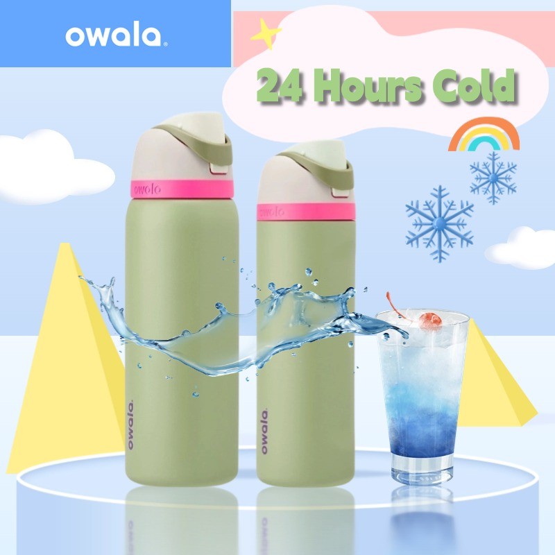 Jual Owala Tumbler 24 Hours Cold 24oz 32oz FreeSip Original Neo Sage Avocado Green | Shopee ...